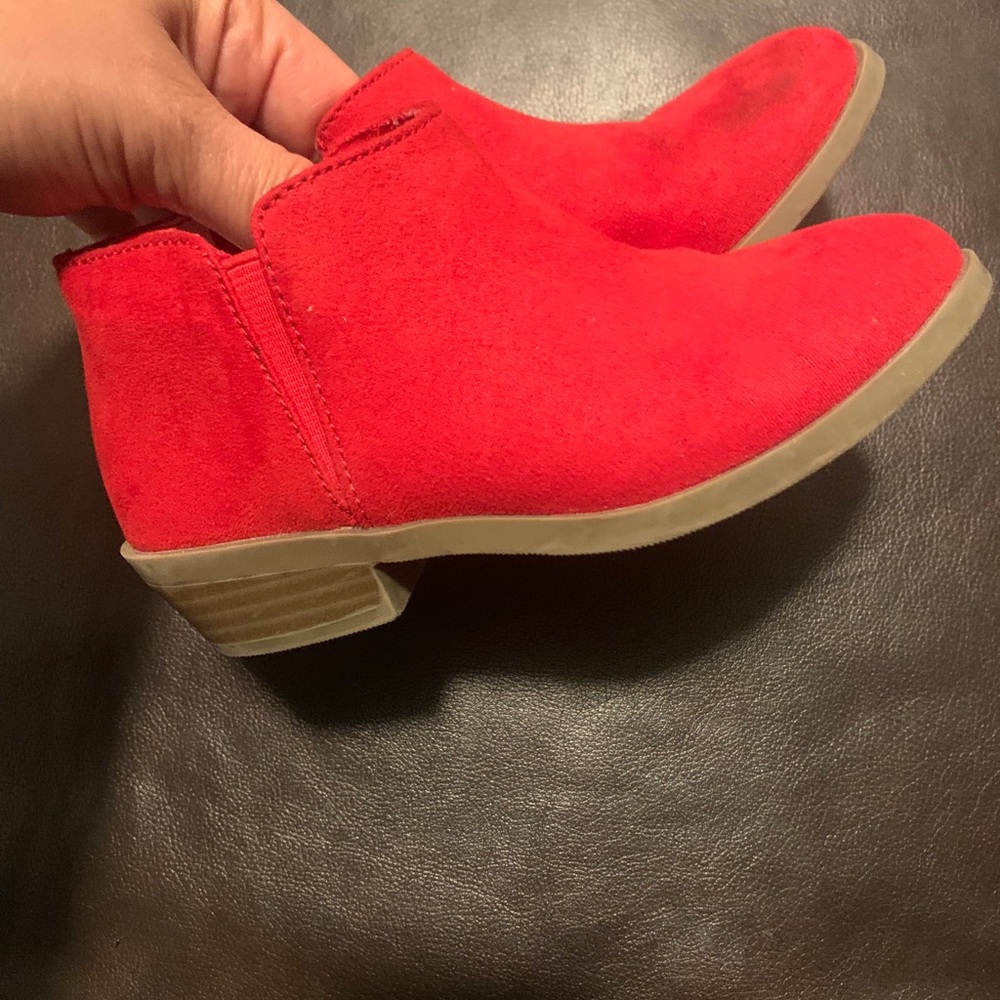 Toddler girl suede red boots